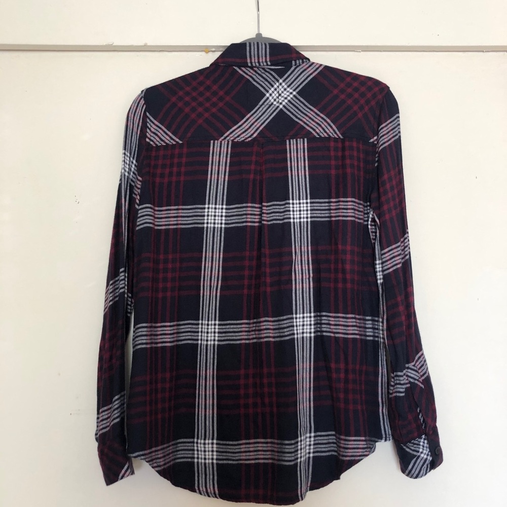 Rails Hunter Navy Merlot Plaid Button Down - image 4